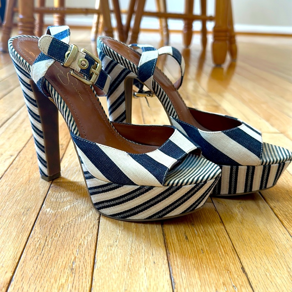 Jessica Simpson Striped Platform Sandals